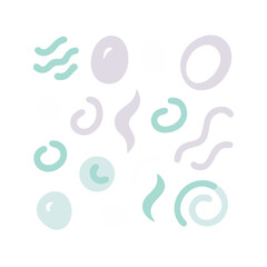 Abstract Shapes Vector Design Featuring Pastel Colors On Black Background For Creative Projects