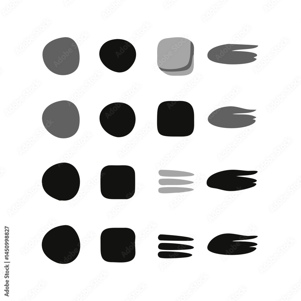 Poster geometric shape pattern design in shades of gray and black background texture