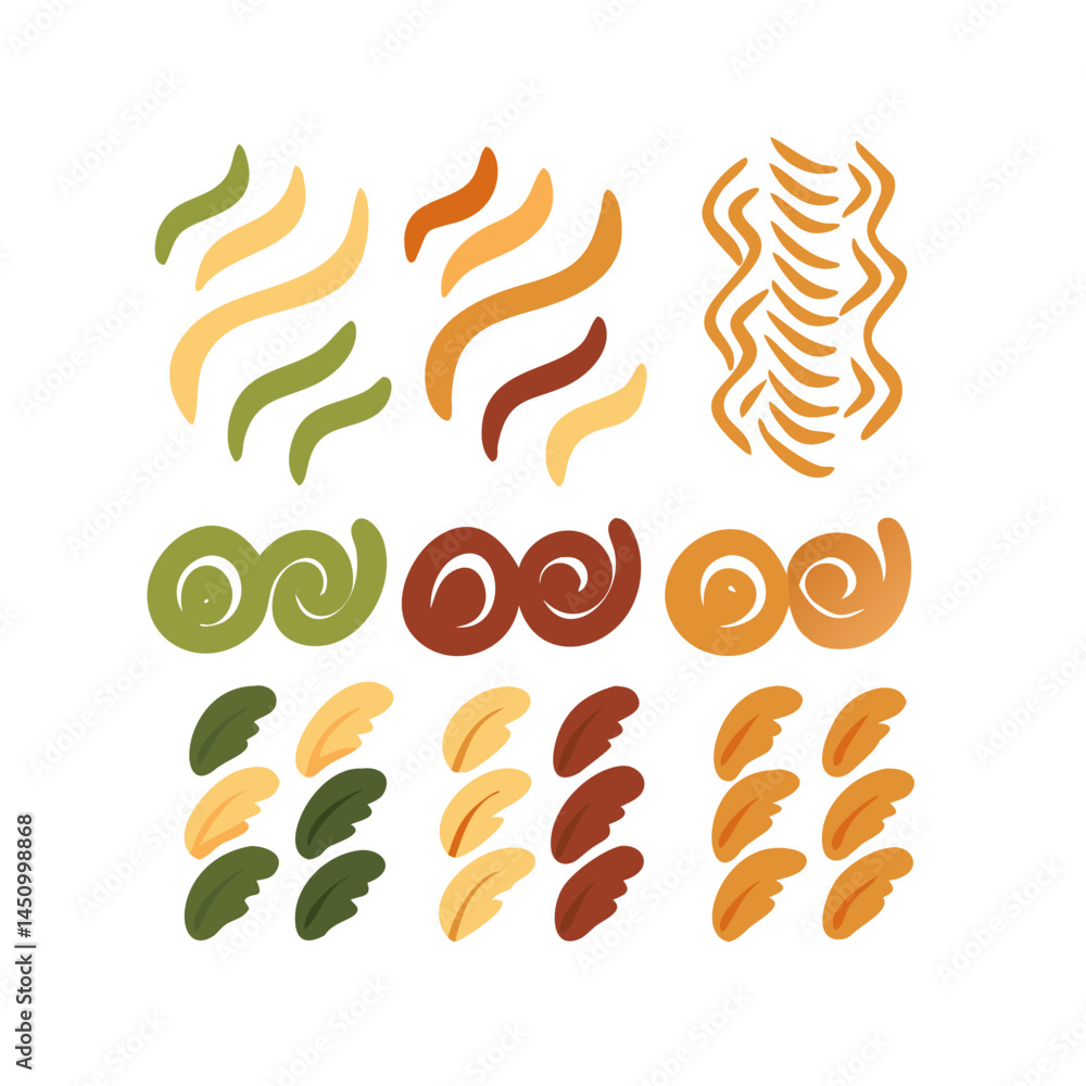 Poster abstract organic shape pattern creative background with wavy lines and leaf motifs