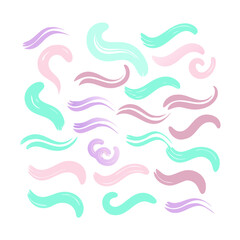 Colorful Brush Stroke Vector Elements Collection On Black Background For Decorative Design