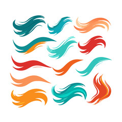 Obraz premium Collection Of Abstract Colorful Wave Elements On A Black Background Design