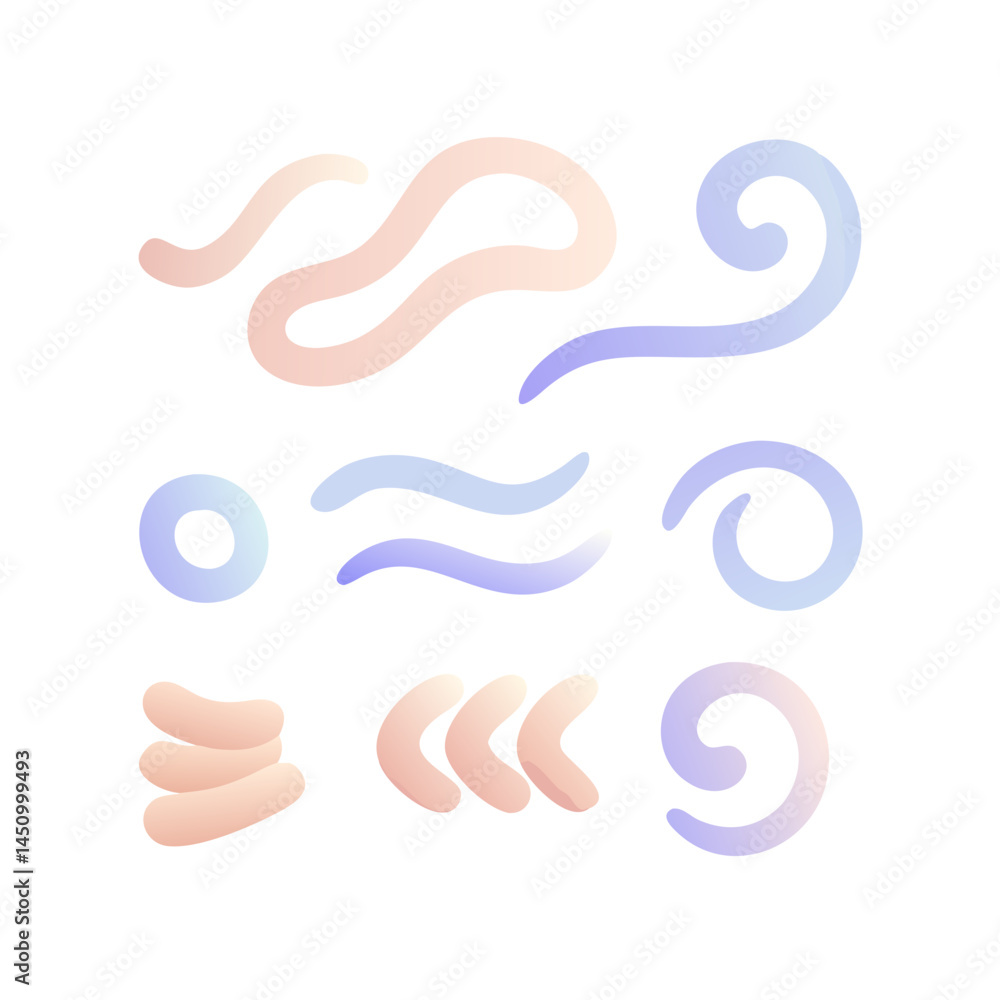 Poster elegant gradient swirls and wave shapes on black background abstract design elements
