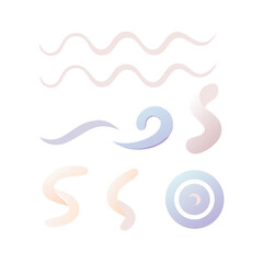 Obraz premium Abstract Graphic Elements Collection Featuring Waves And Curves On Black Background