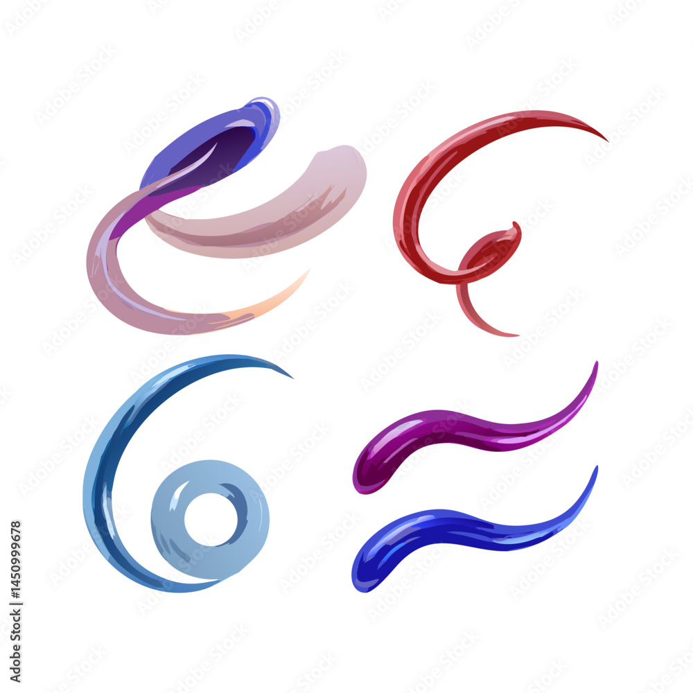 Poster abstract multicolored swirls and curves graphic elements on a black background design