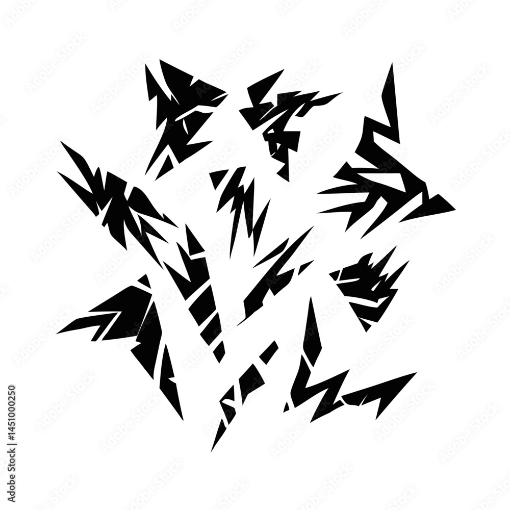Poster abstract geometric dark shapes in a random pattern vector background design