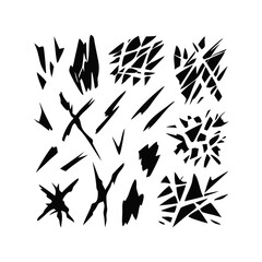 Abstract Shattered Dark Glass Texture With Random Sharp Edges And Broken Pieces