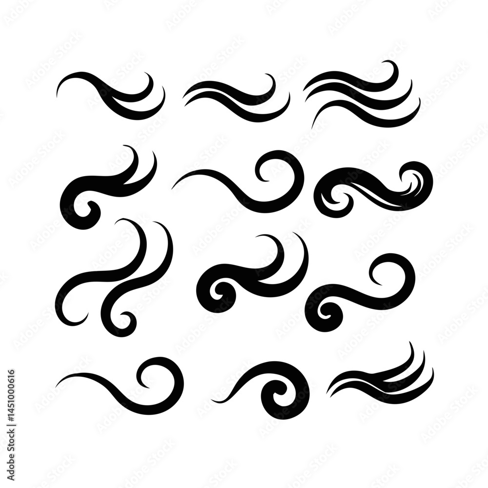 Aufkleber collection of elegant wave and swirl vector elements for design background use