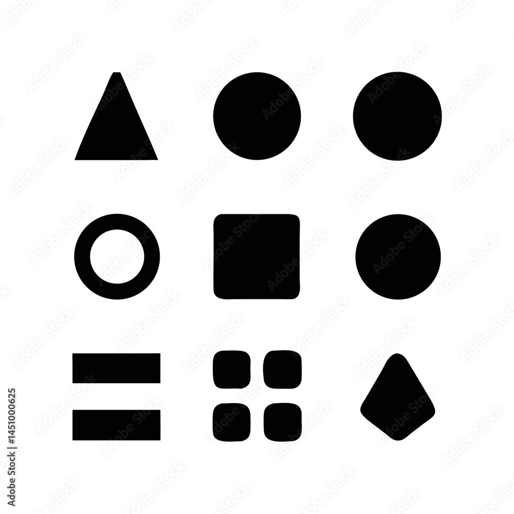 Poster minimalistic black and white geometric shapes triangle circle square design pattern simple
