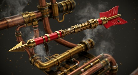 Naklejka premium Steampunk arrow detailed design