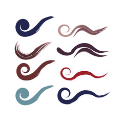 Abstract Brush Stroke Swirls On Black Background For Artistic Design Projects