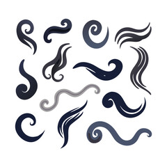 Decorative Dark Blue Vector Swirls And Waves On A Black Background Pattern