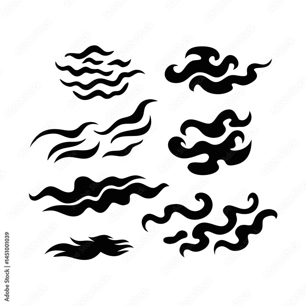 Poster abstract fluid shapes illustration with dark background for design elements projects