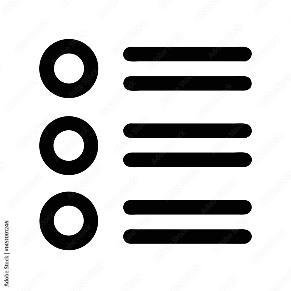 Poster simple dark hamburger menu list icon for website design elements illustration
