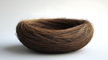 Fototapeta premium Intricate Bird Nest Made Of Twigs Detailed Natural Woven Texture High Resolution Photo