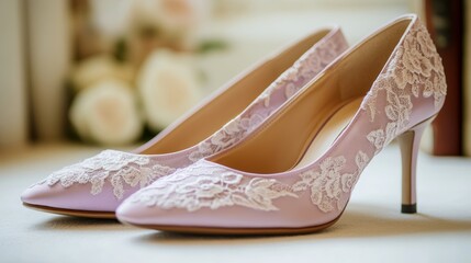 Obraz premium On an isolated background, a pair of elegant formal shoes with beautiful embellishments are shown