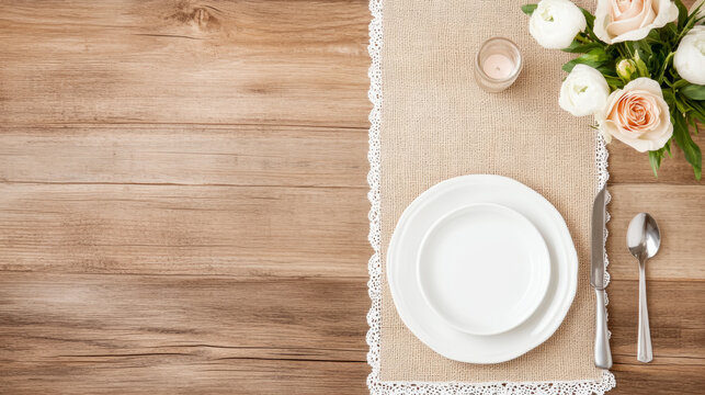 Rustic style diy burlap and lace table runner design for elegant home decor