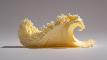 Artistic butter swirl resembling an ocean wave.