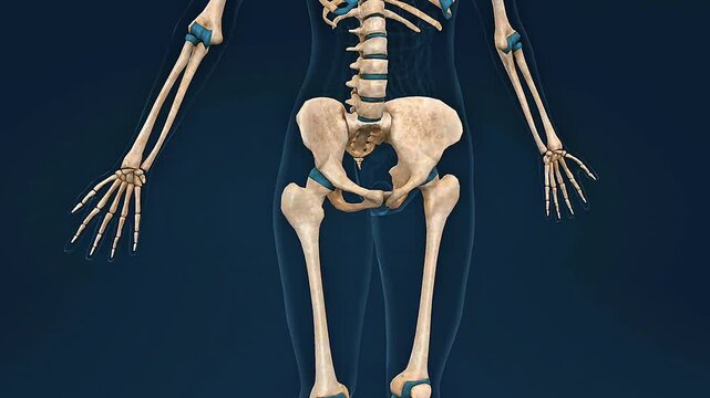 Human female body skeleton