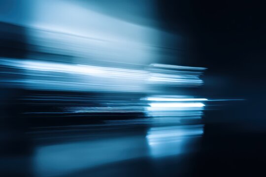 Abstract motion blur with blue tones.