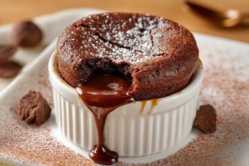 Delicious chocolate lava cake with molten center.