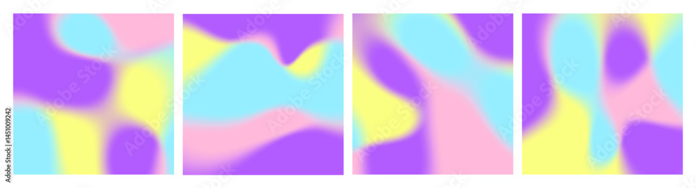 Aufkleber Hologram Gradient Background. Iridescent Color Abstract Bg. Pearlescent Holograph Texture