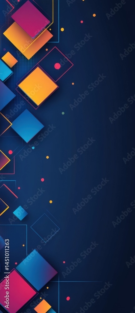 Poster abstract squares and geometric lines create a modern vibrant dynamic composition