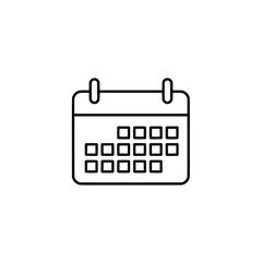 Calendar icon line vector on white background SVG