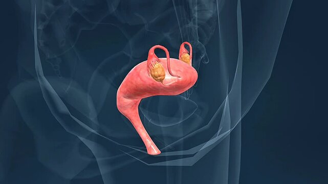 Human female reproductive organs anatomy