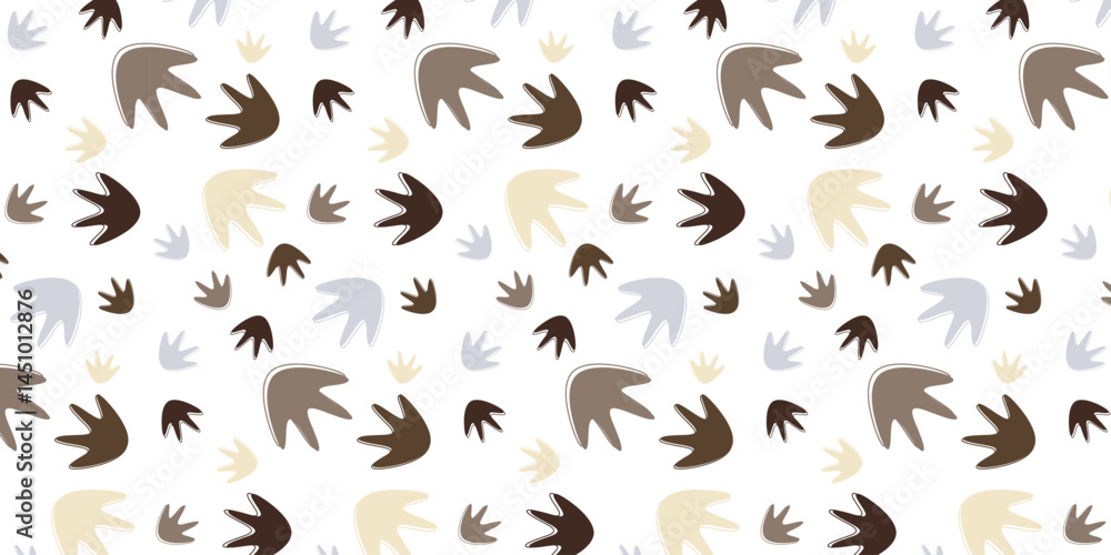 Poster multi color playful scatter seamless pattern with rat footprint. animal footprint background for tex