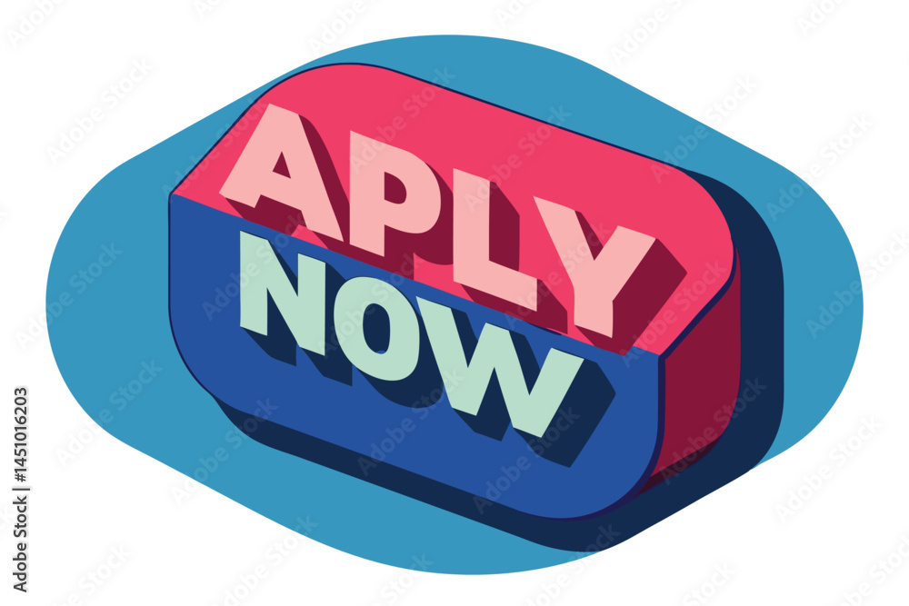 Aufkleber colorful vector illustration of a modern apply button set against a muted background showcasing a si