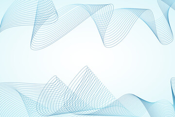 Blue Abstract Wave Lines Background, Modern Minimal Flow Design