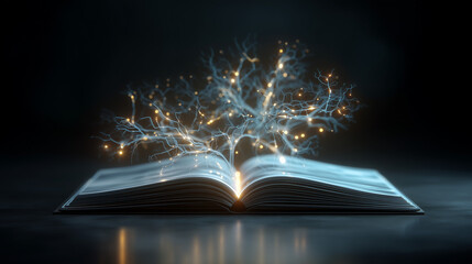 magic book and magic light