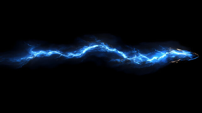 Blue lightning with dark background, 3d rendering. [Electric Myths] | Thunder Witches | storm magic. Illustration