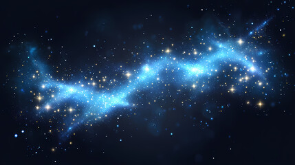 Blue sparks of dust and blue stars shine with special light. christmas light effect. blue sparkling particles of magic dust. png. [Corroded Realms] | Amber Dust | golden residue. Illustration