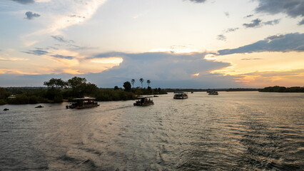 Sunset cruise on the Zambezi River, Livingstone, Zambia