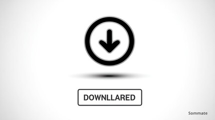 Download Icon with Text Modern Minimalist Design for Digital Content and User Interfaces