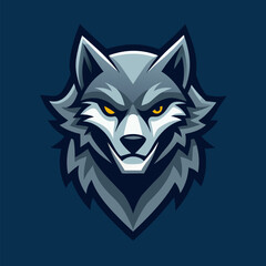Fototapeta premium Wolf Portrait: A striking illustration of a wolf's head, showcasing intense eyes and a focused expression, a symbol of the wild and its untamed spirit.