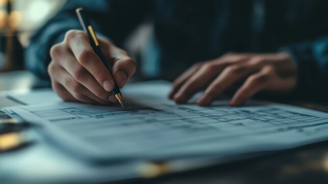 Hand Writing on a Document with a Pen CloseUp of Business Person Filling Out Forms Office Wo