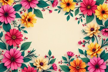Bold, vibrant floral pattern for eye-catching flyers , background, beautiful, promotion