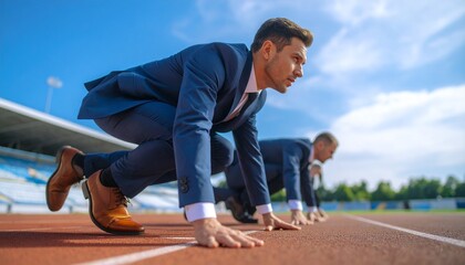 The scene invites viewers to join in the pursuit of success.  