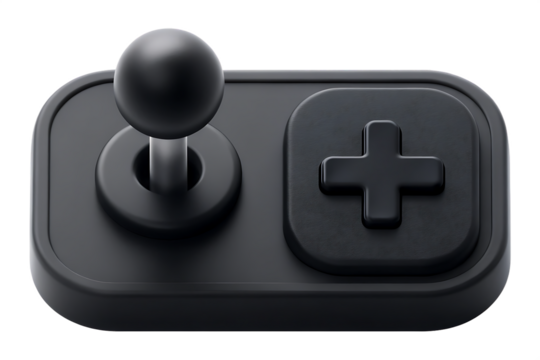 Joystick control black isolated on white background PNG