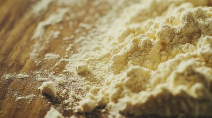 Whey Protein Powder Spread Across Wooden Countertop - 3 Standard 6x