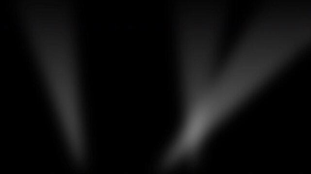 three searchlights sweeping spotlight with black background that can be removed using Screen blending mode 4K