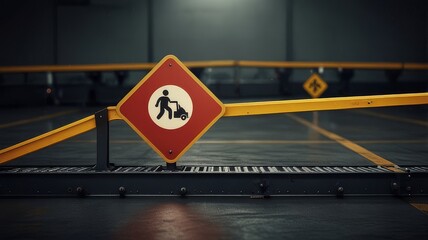 Industrial Railway Tracks in a Modern Warehouse Setting