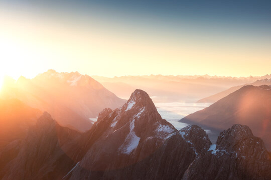 First Light over the Valluga Range in Austria