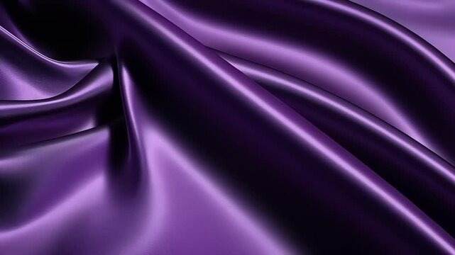 Flowing purple silk fabric with luxurious folds and elegant texture