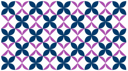 Design vector geometric pattern in vibrant blue and purple. Ethnic graphic design. Background and wallpaper in ethnic style. Seamlees pattern with geometric flower. Floral background vector design