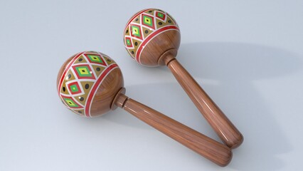 Maracas Musical Instrument 3D render