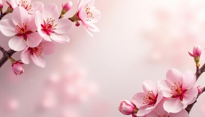 Delicate, repeating blossoms on a light background, minimalist, simple design, graphic