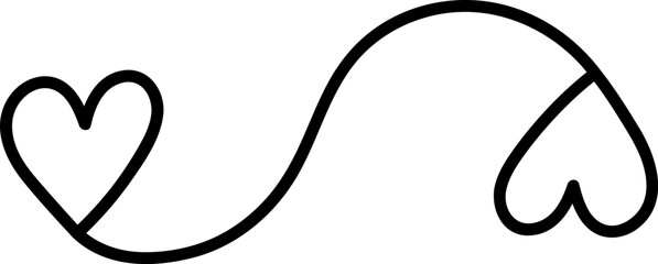 Connected Hearts Line Art